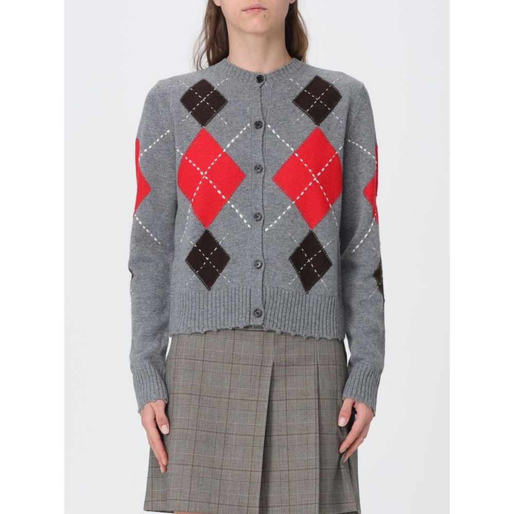 Pinko Argyle Wool And Cashmere Cardigan